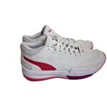 PUMA White and Pink Athletic Sneakers – Lightweight Mesh Lace-Up Sports Shoes