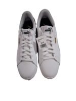 PUMA White Low-Top Sneakers – Classic Lace-Up Casual Shoes with Gold Logo - Image 3